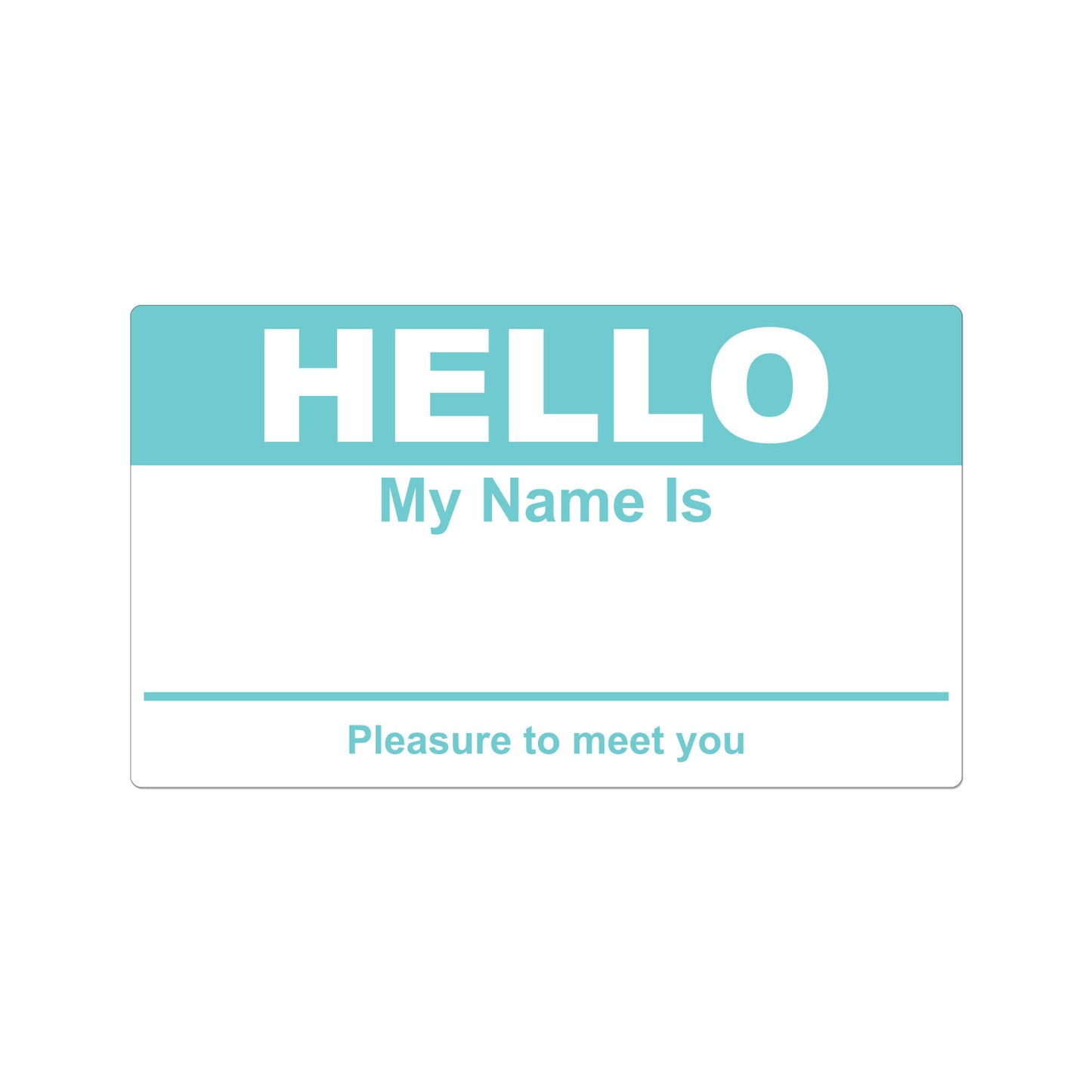 4 x 2.31in Stickers: Hello My Name Is ID Tags (Turquoise)