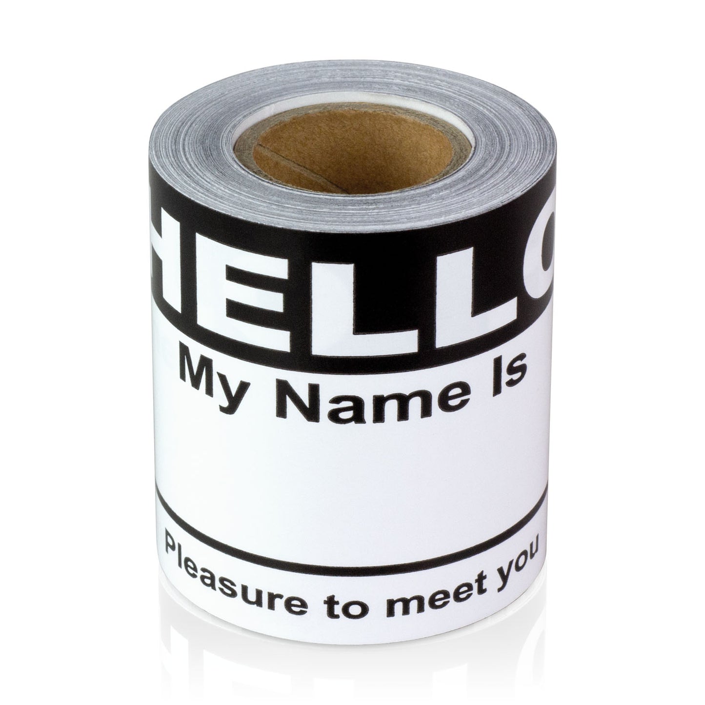 4 x 2.31in Stickers: Hello My Name Is ID Tags (Black)