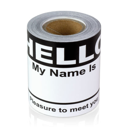 4 x 2.31in Stickers: Hello My Name Is ID Tags (Black)
