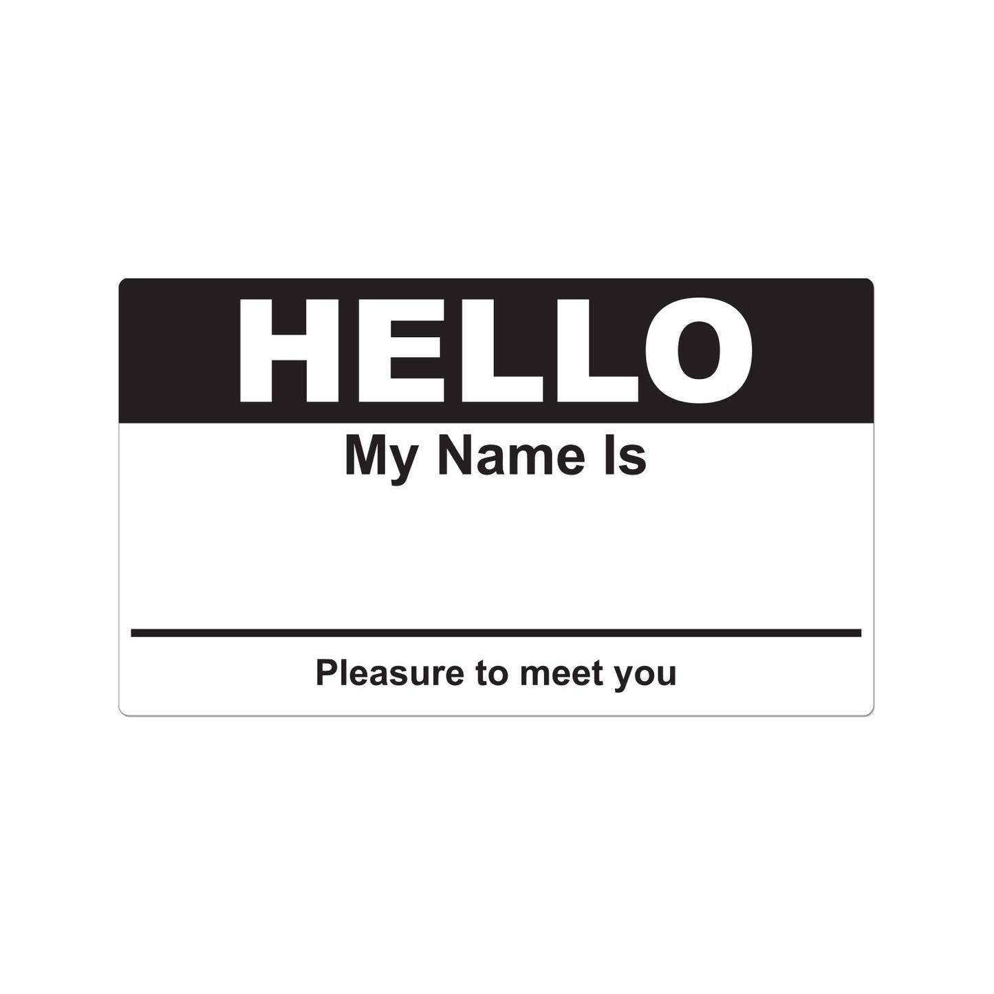 4 x 2.31in Stickers: Hello My Name Is ID Tags (Black)