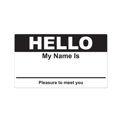 4 x 2.31in Stickers: Hello My Name Is ID Tags (Black)