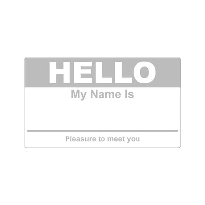 4 x 2.31in Stickers: Hello My Name Is ID Tags (Gray)