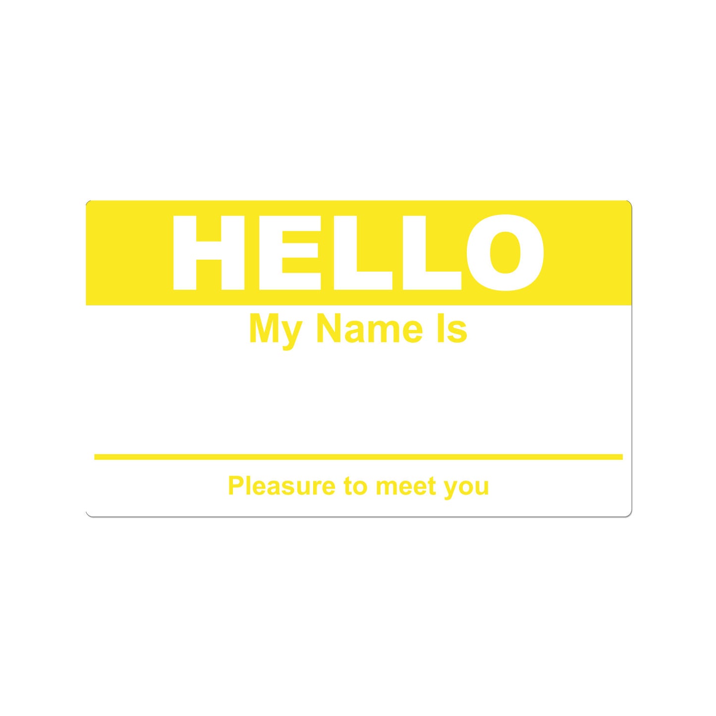 4 x 2.31in Stickers: Hello My Name Is ID Tags (Yellow)