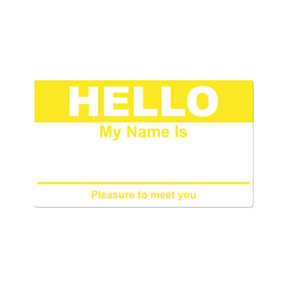 4 x 2.31in Stickers: Hello My Name Is ID Tags (Yellow)