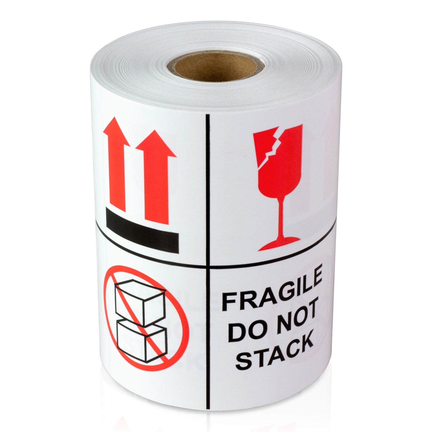 4 x 4in Stickers: Fragile Do Not Stack Labels