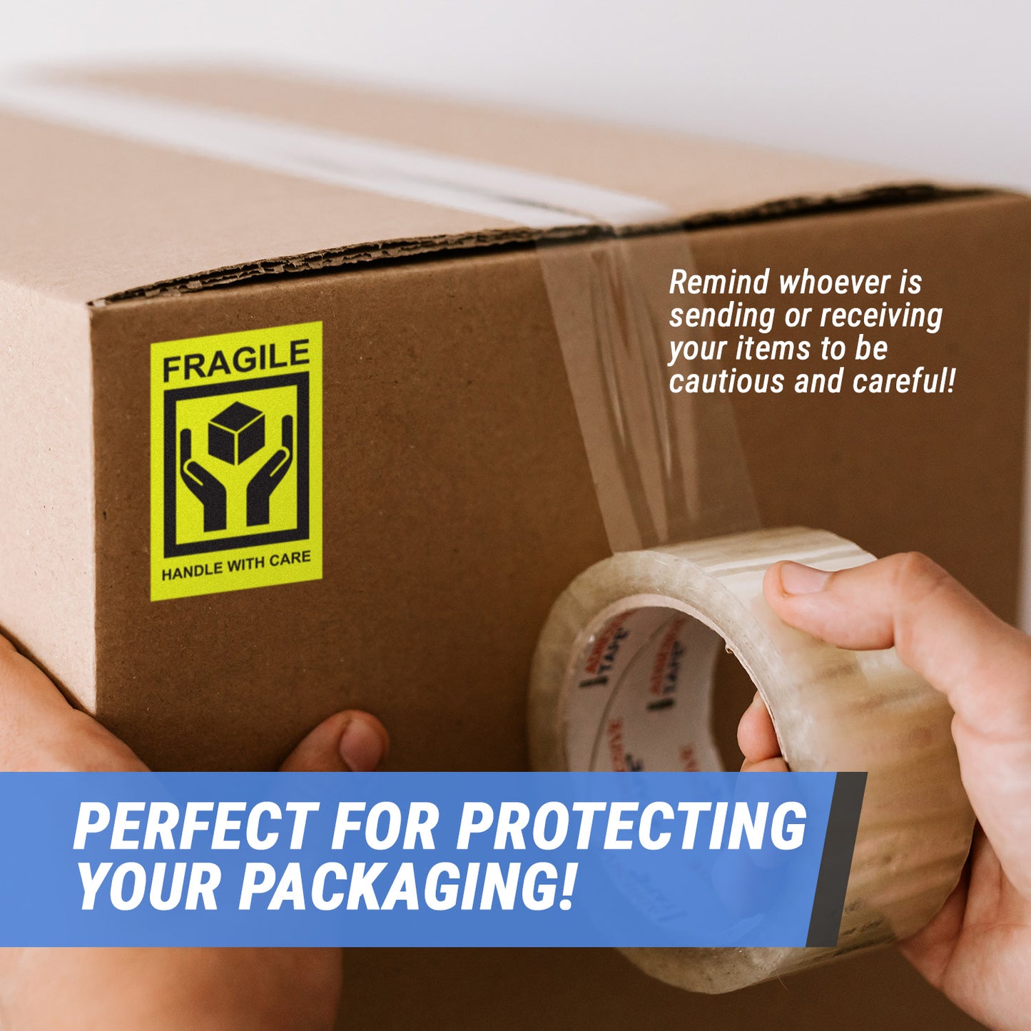 2 x 3in Stickers: Handle With Care Fragile Labels