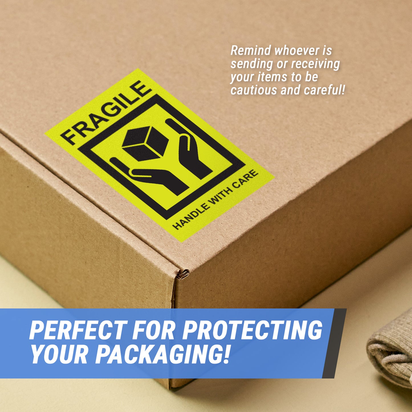 2 x 3in Stickers: Handle With Care Fragile Labels