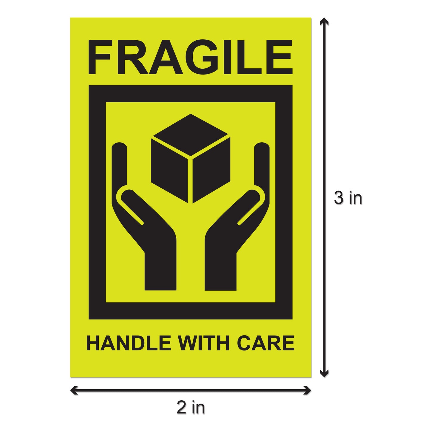 2 x 3in Stickers: Handle With Care Fragile Labels
