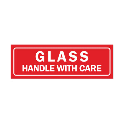 3 x 1in Stickers: Glass Handle With Care Labels