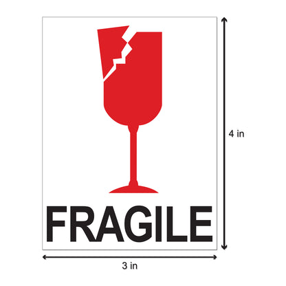 3 x 4in Stickers: Fragile Handle With Care Labels