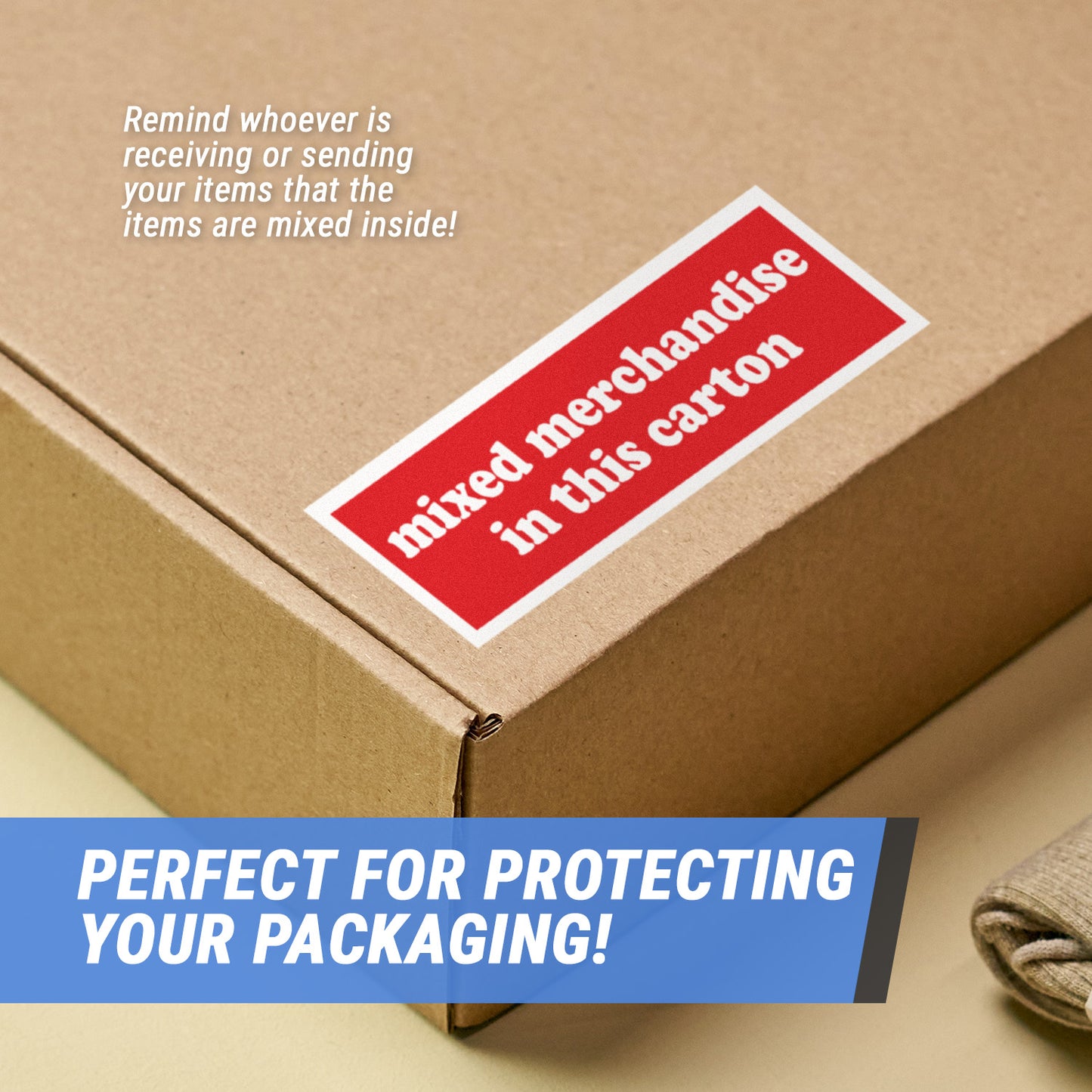 4 x 1.5in Stickers: Mixed Merchandise in This Carton Labels