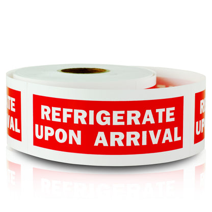 4 x 1.5in Stickers: Refrigerate Upon Arrival Labels