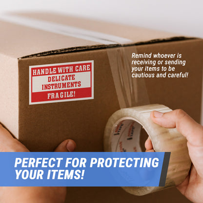 5 x 3in Stickers: Handle With Care Fragile Delicate Instruments Labels
