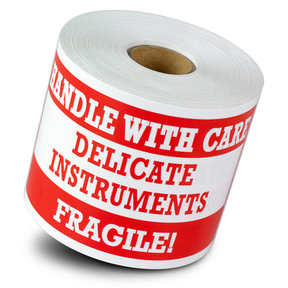 5 x 3in Stickers: Handle With Care Fragile Delicate Instruments Labels
