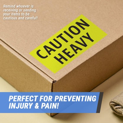 4 x 2in Stickers: Caution Heavy Label Roll