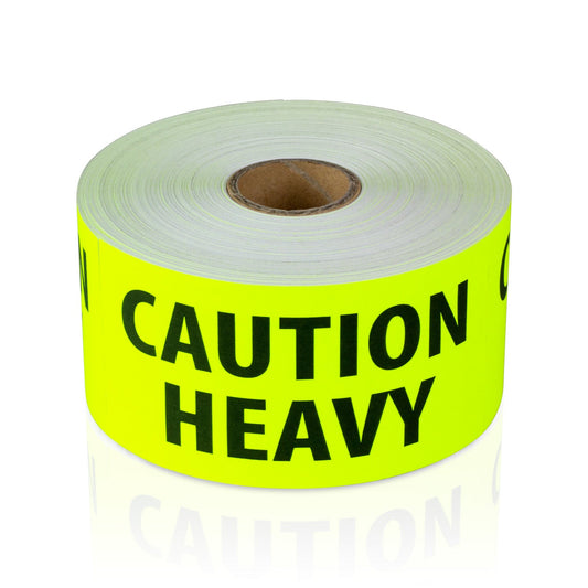 4 x 2in Stickers: Caution Heavy Label Roll