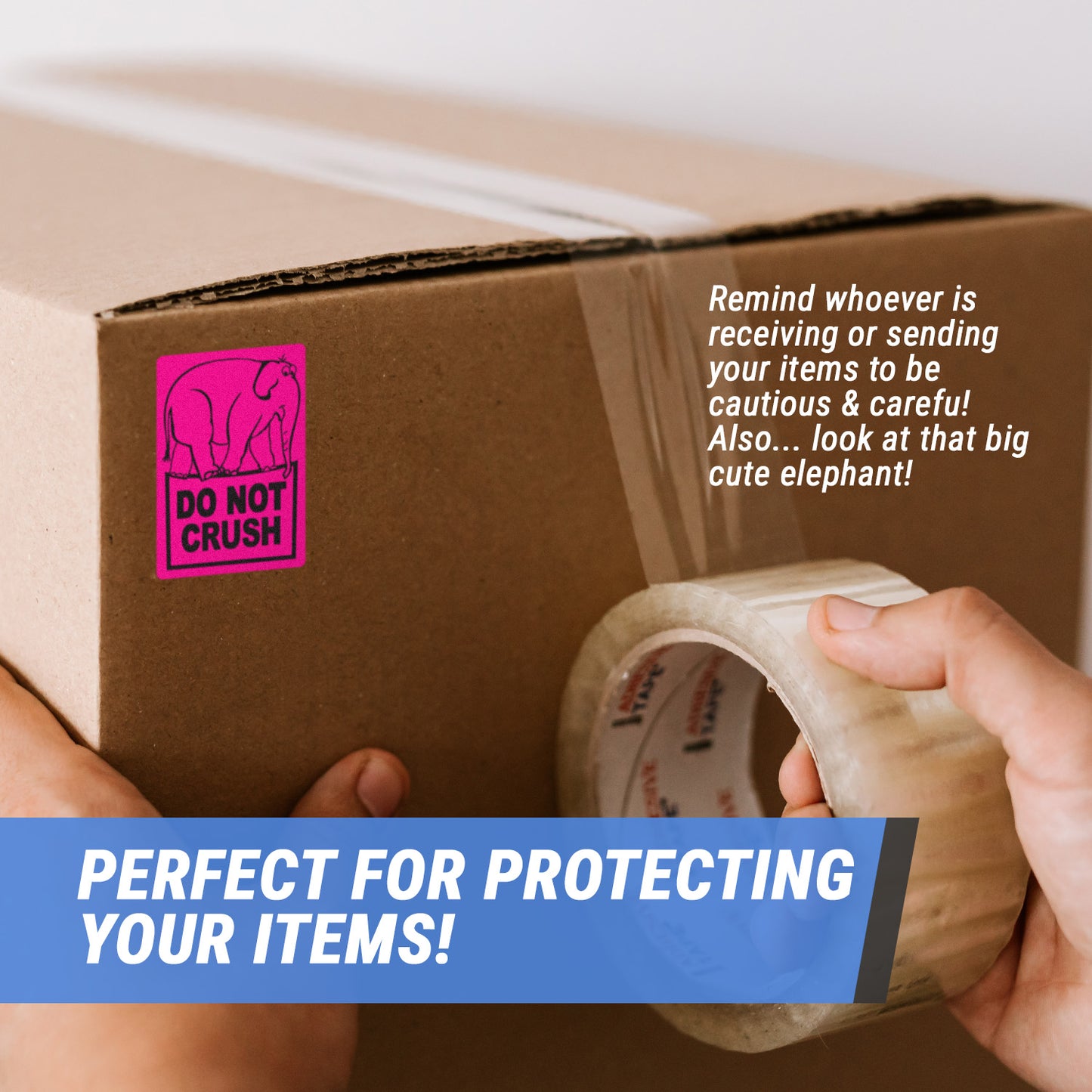 2 x 3in Stickers: Do Not Crush Shipping Labels