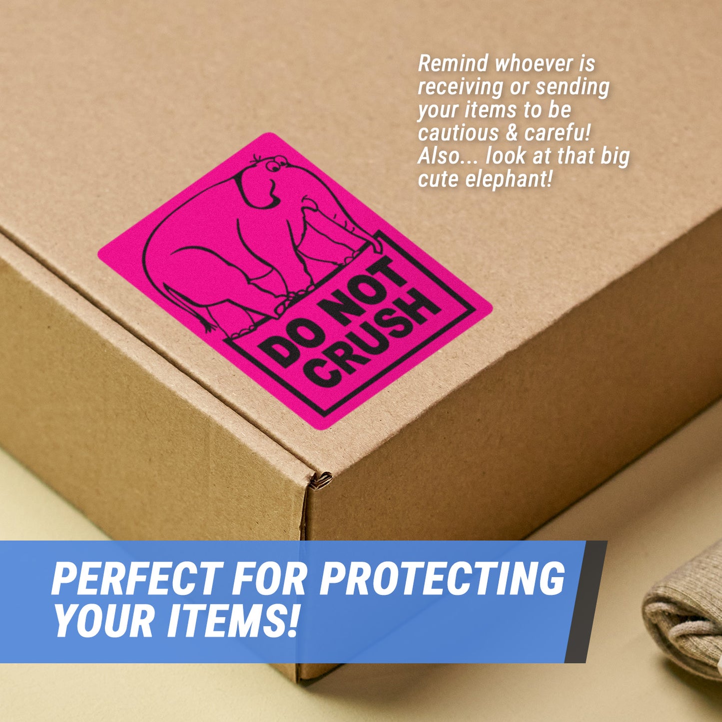 2 x 3in Stickers: Do Not Crush Shipping Labels