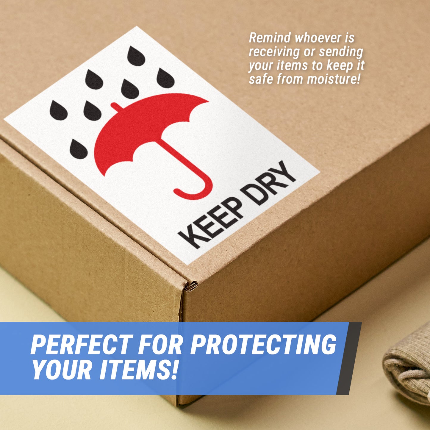 3 x 4in Stickers: Keep Dry Labels