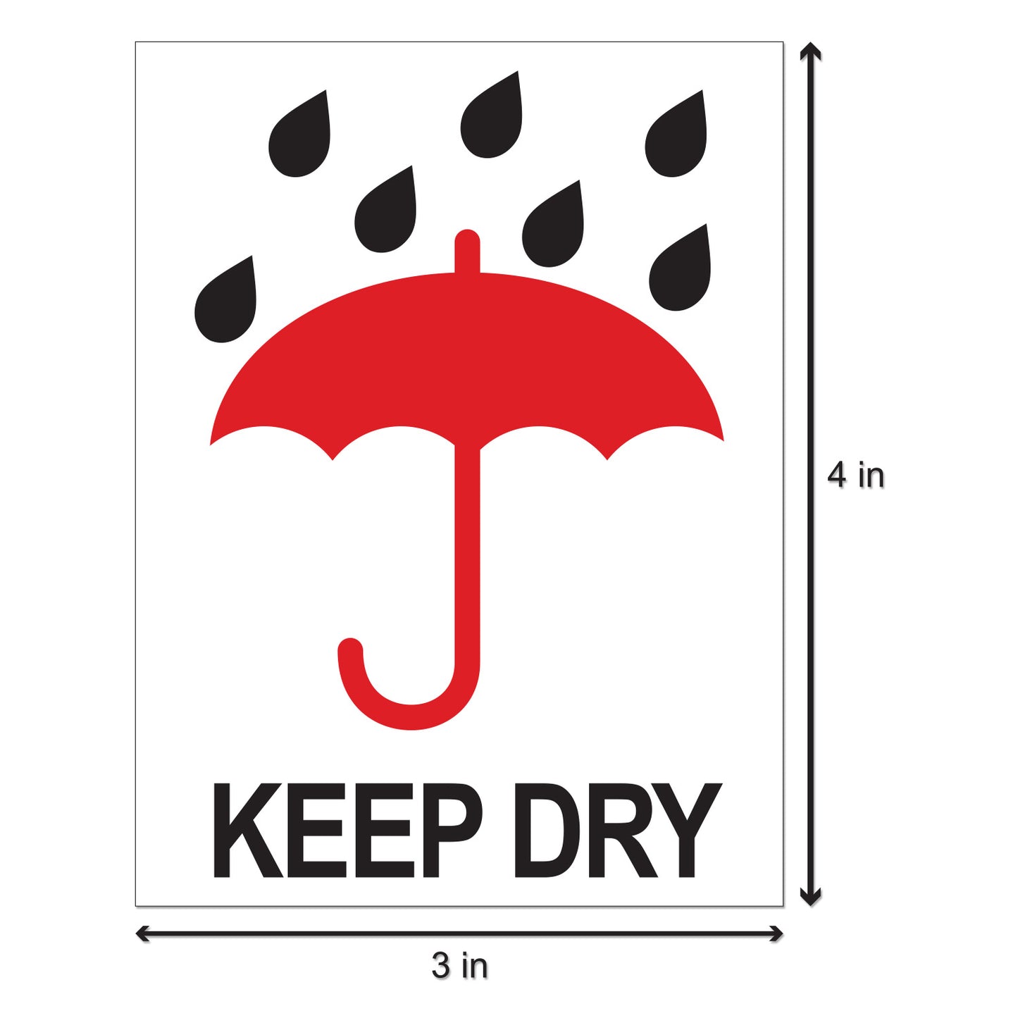 3 x 4in Stickers: Keep Dry Labels