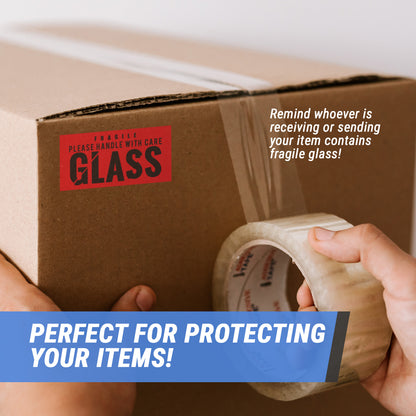 4 x 2in Stickers: Fragile Glass Handle With Care Shipping Label Roll