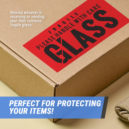4 x 2in Stickers: Fragile Glass Handle With Care Shipping Label Roll