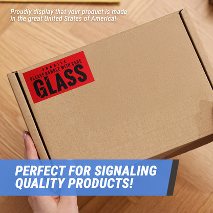 4 x 2in Stickers: Fragile Glass Handle With Care Shipping Label Roll