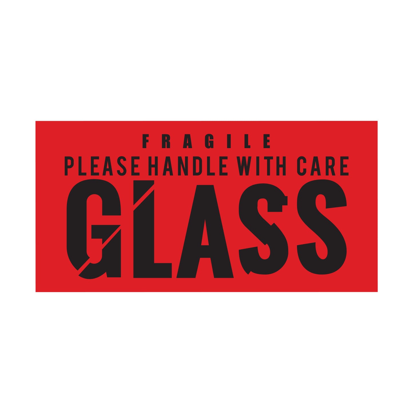 4 x 2in Stickers: Fragile Glass Handle With Care Shipping Label Roll