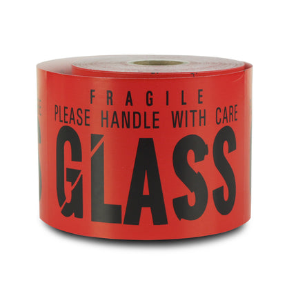 5 x 3in Stickers: Fragile Glass Handle With Care Shipping Labels
