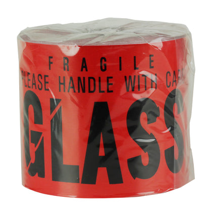 5 x 3in Stickers: Fragile Glass Handle With Care Shipping Labels