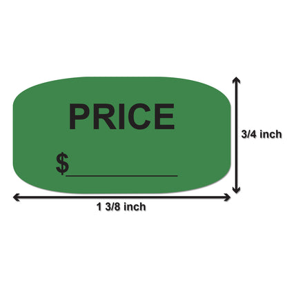 1.375 x 0.75in PRICE Label with Write-In Area (Green)