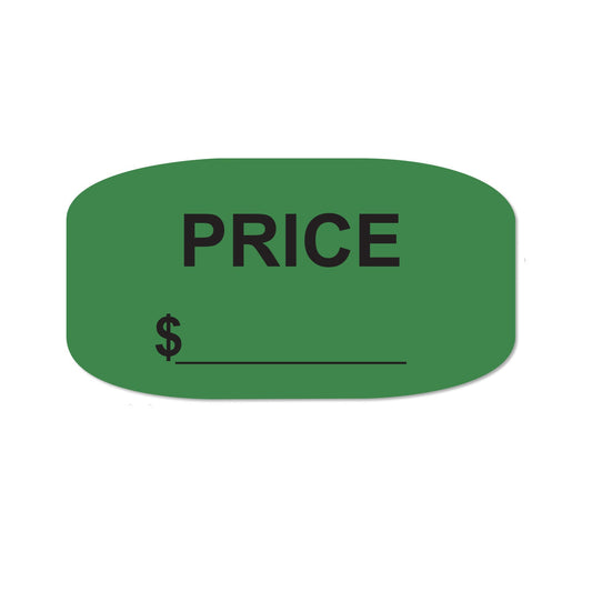 1.375 x 0.75in PRICE Label with Write-In Area (Green)