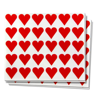 1 x 1in Stickers: Red Heart Shaped Labels