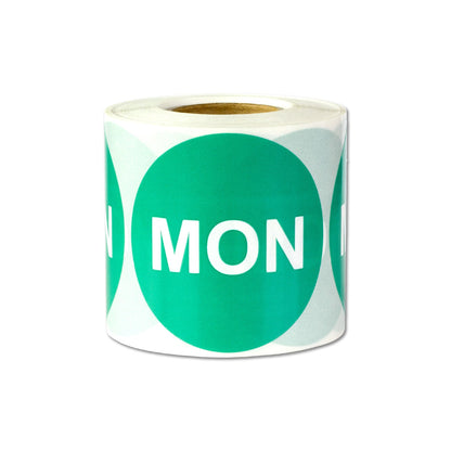 2in Monday Days of the Week Label Green (Roll)