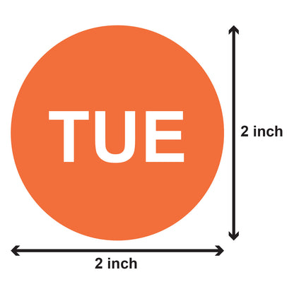 2in Tuesday Days of the Week Label Orange (Roll)