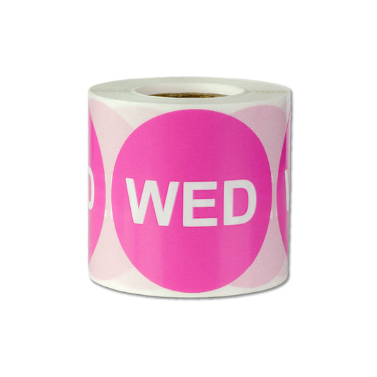 2in Wednesday Days of the Week Label Pink (Roll)