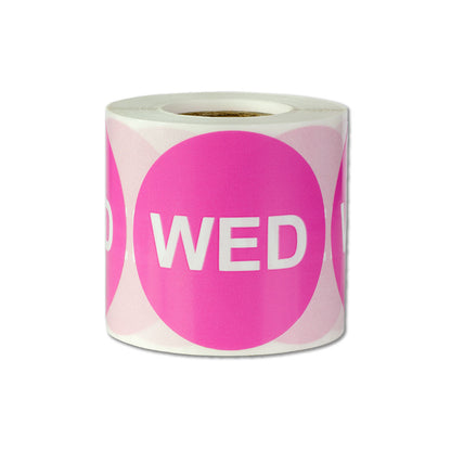 2in Wednesday Days of the Week Label Pink (Roll)