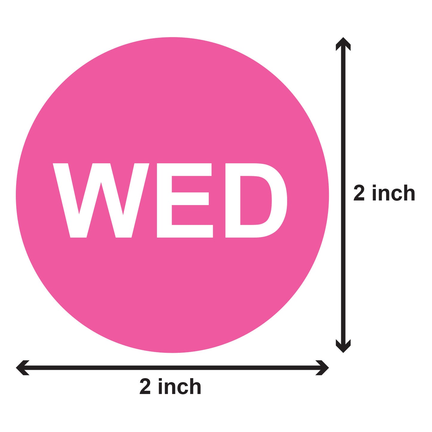 2in Wednesday Days of the Week Label Pink (Roll)