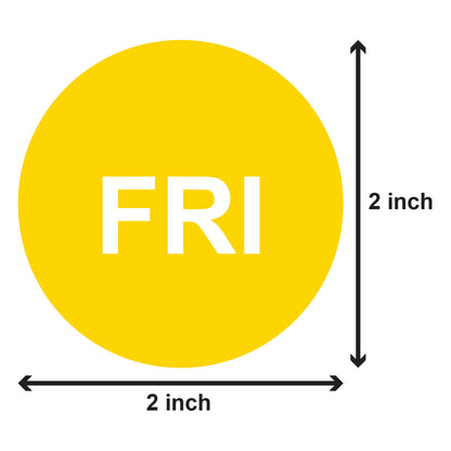2in Friday Days of the Week Label Yellow (Roll)