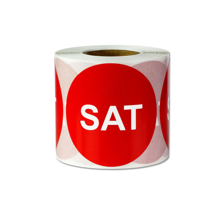 2in Saturday Days of the Week Label Red (Roll)