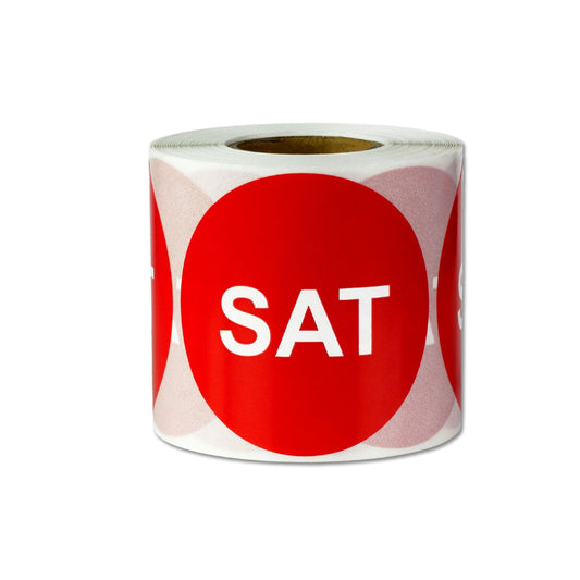 2in Saturday Days of the Week Label Red (Roll)