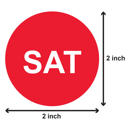 2in Saturday Days of the Week Label Red (Roll)