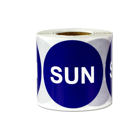 2in Sunday Days of the Week Label Blue (Roll)