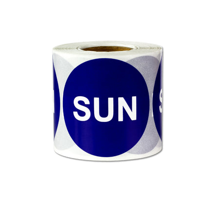2in Sunday Days of the Week Label Blue (Roll)