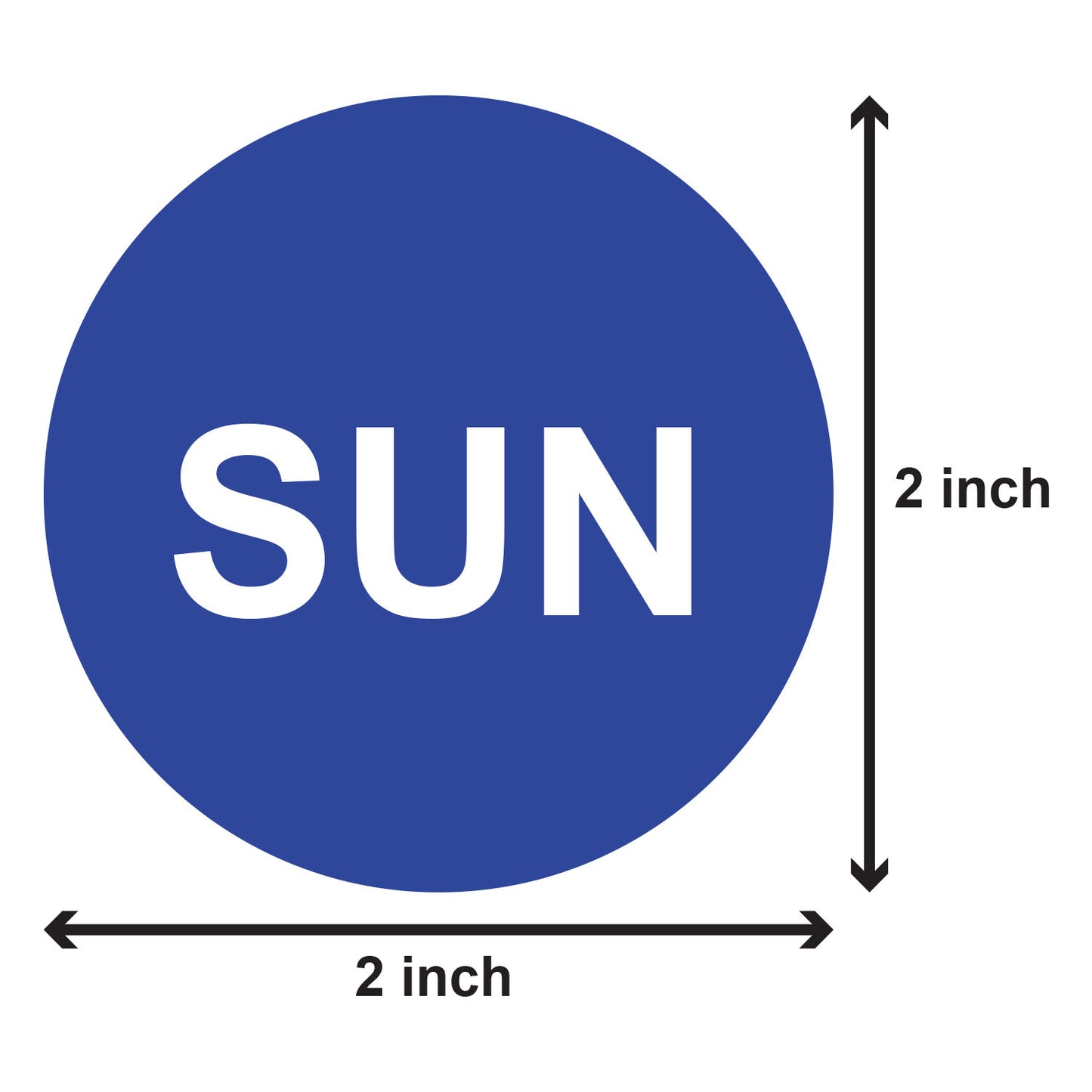 2in Sunday Days of the Week Label Blue (Roll)