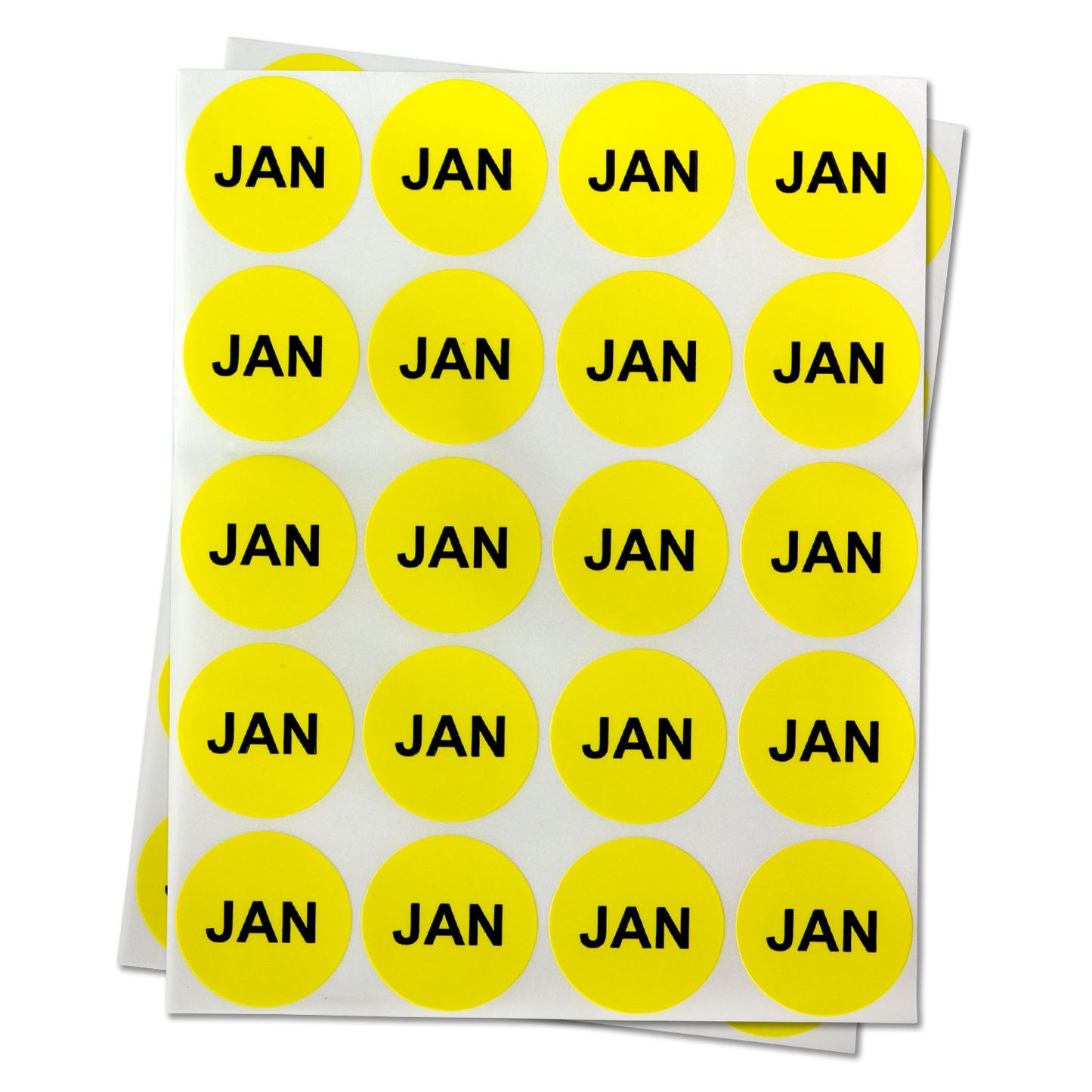 1in January Month Label Yellow (Sheet)