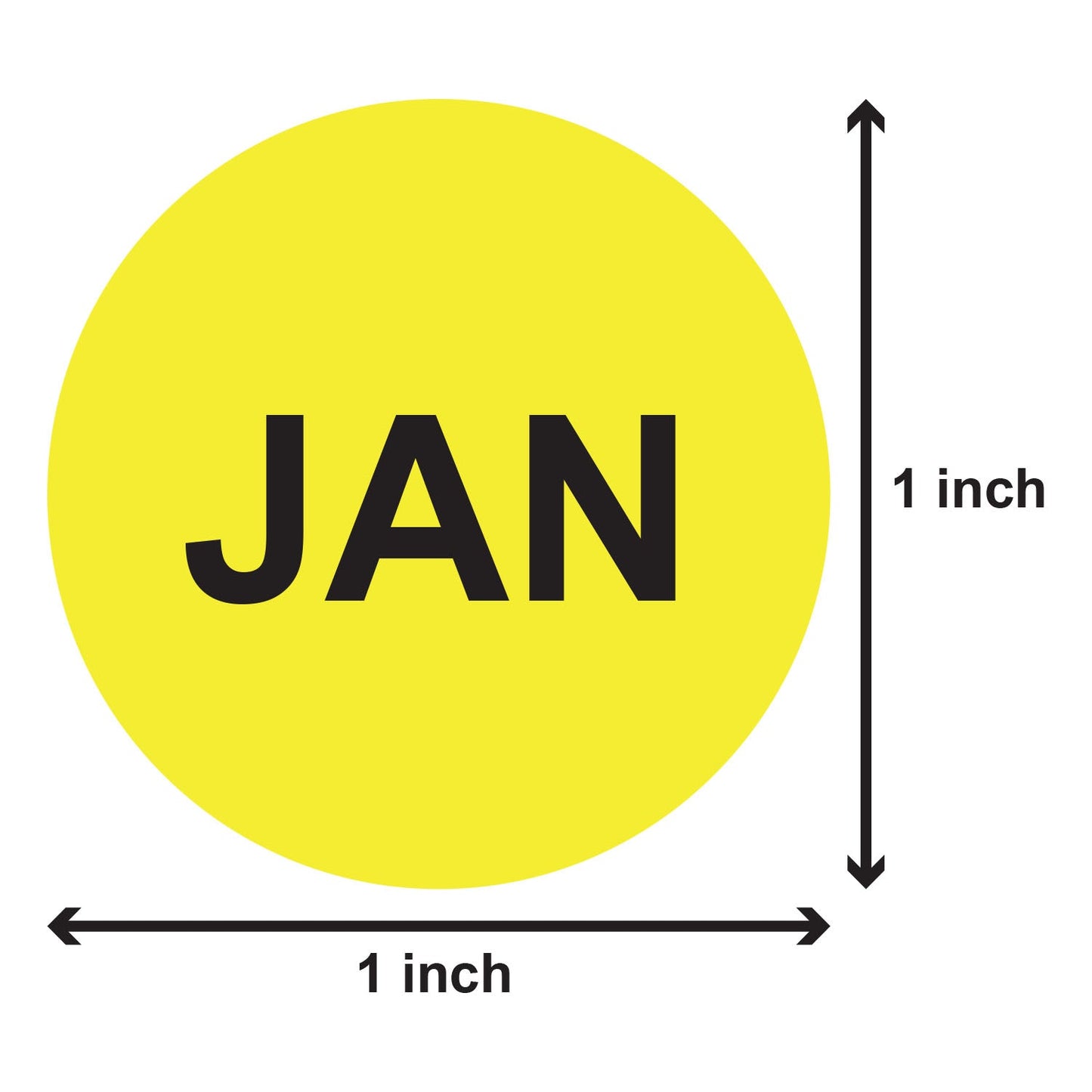 1in January Month Label Yellow (Sheet)