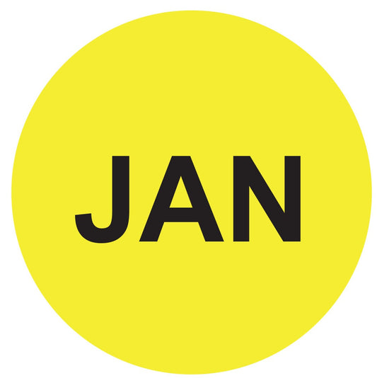 1in January Month Label Yellow (Sheet)