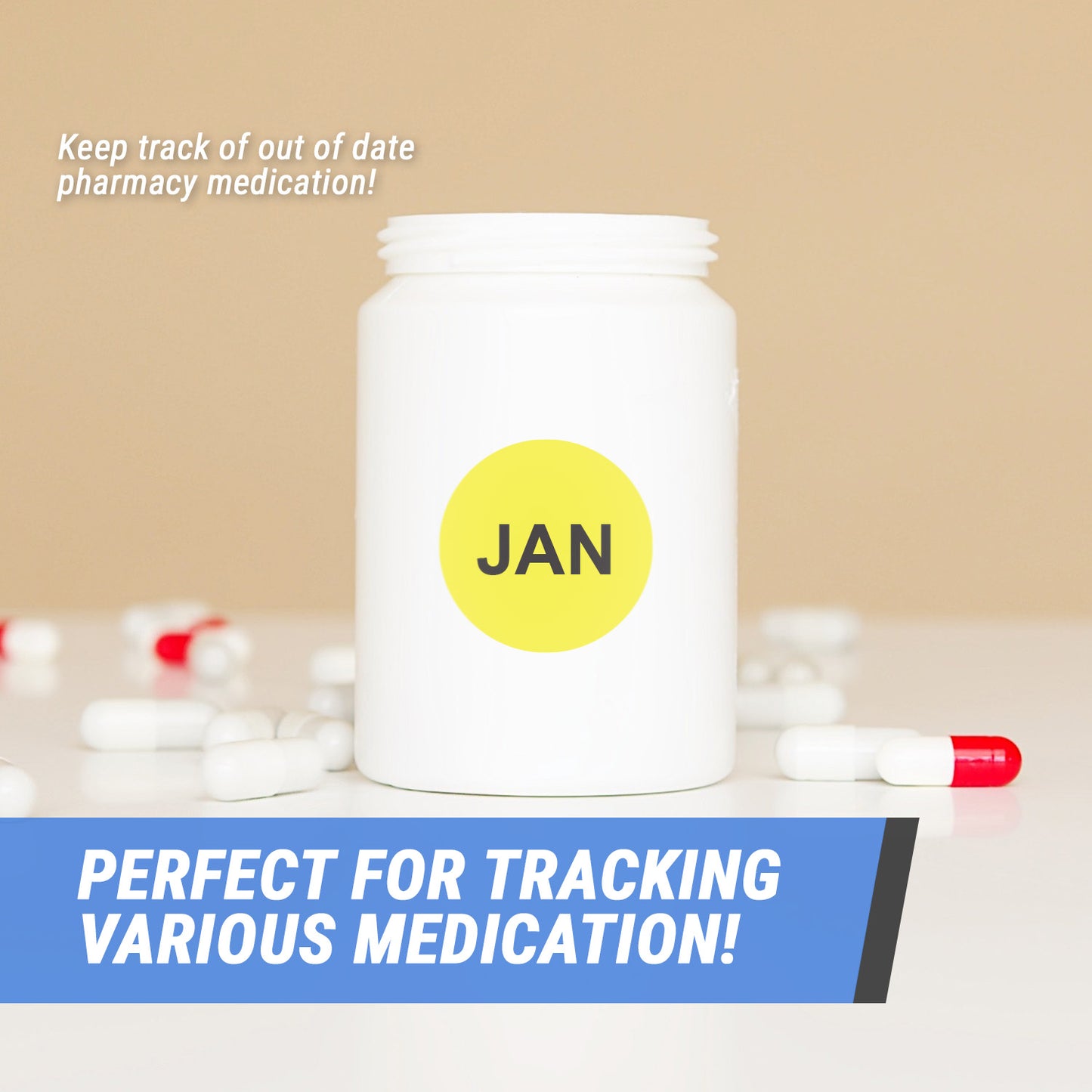 1in January Month Label Yellow (Sheet)