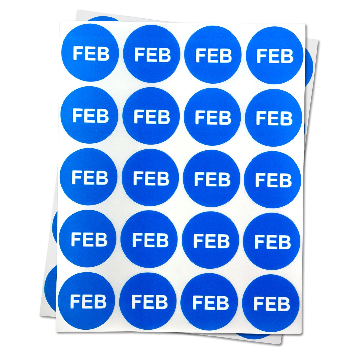 1in February Month Label Blue (Sheet)